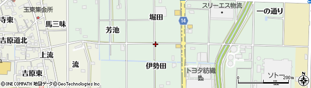愛知県一宮市木曽川町外割田上伊勢田周辺の地図