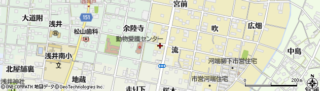 愛知県一宮市浅井町河端流29周辺の地図