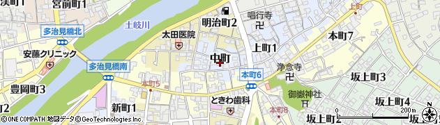 岐阜県多治見市中町21周辺の地図