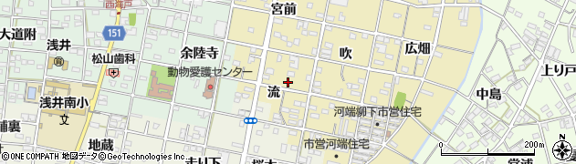愛知県一宮市浅井町河端流20周辺の地図