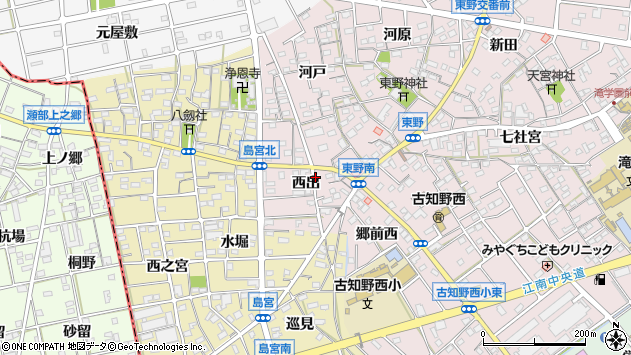 〒483-8424 愛知県江南市東野町西出の地図