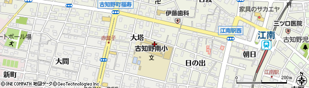 愛知県江南市古知野町大塔周辺の地図