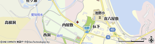 愛知県犬山市内屋敷69周辺の地図