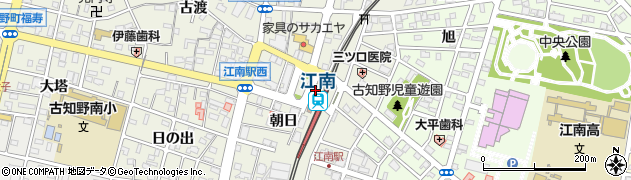 愛知県江南市周辺の地図