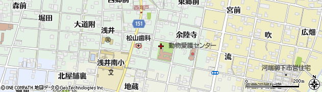 愛知県一宮市浅井町西海戸余陸寺23周辺の地図