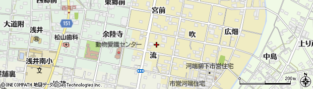 愛知県一宮市浅井町河端流22周辺の地図