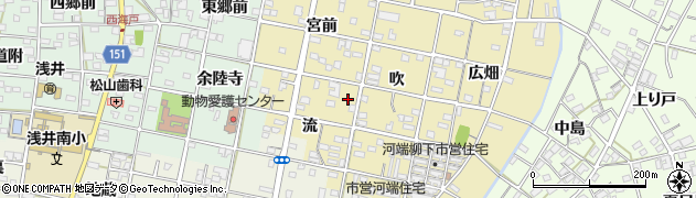 愛知県一宮市浅井町河端流17周辺の地図