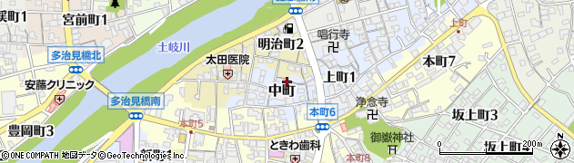 岐阜県多治見市中町27周辺の地図