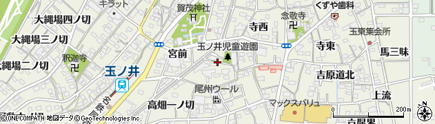 愛知県一宮市木曽川町玉ノ井（宮東）周辺の地図