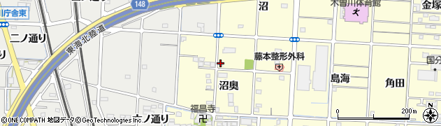 愛知県一宮市木曽川町門間沼奥75周辺の地図