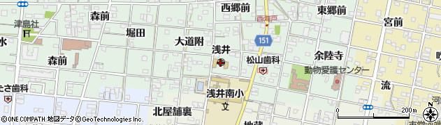 一宮市立　浅井保育園周辺の地図
