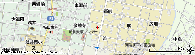 愛知県一宮市浅井町河端流6周辺の地図