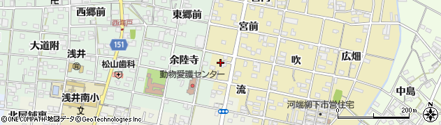 愛知県一宮市浅井町河端流4周辺の地図
