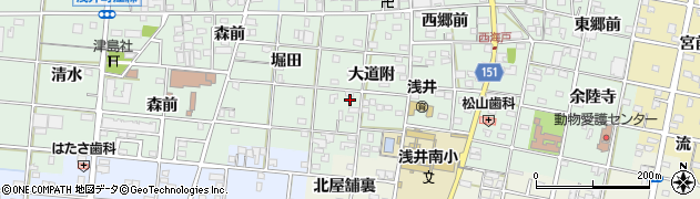 愛知県一宮市浅井町江森（藤市屋敷）周辺の地図
