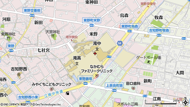 〒483-8418 愛知県江南市東野町米野の地図