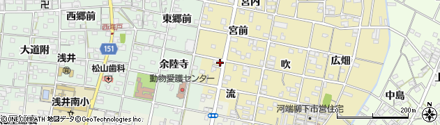 愛知県一宮市浅井町河端流8周辺の地図