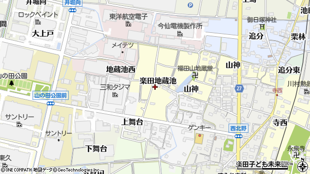 〒484-0907 愛知県犬山市楽田地蔵池の地図