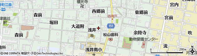 愛知県一宮市浅井町西海戸（柿ノ木）周辺の地図