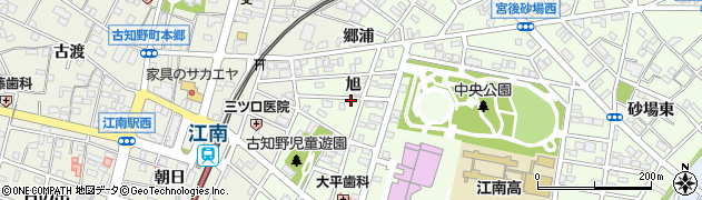 愛知県江南市北野町旭周辺の地図