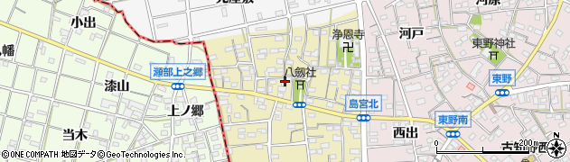 愛知県江南市島宮町郷内周辺の地図