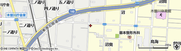 愛知県一宮市木曽川町門間沼奥1周辺の地図
