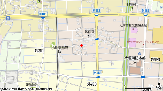〒503-0933 岐阜県大垣市外野の地図