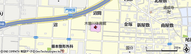一宮市役所　木曽川老人福祉センター周辺の地図