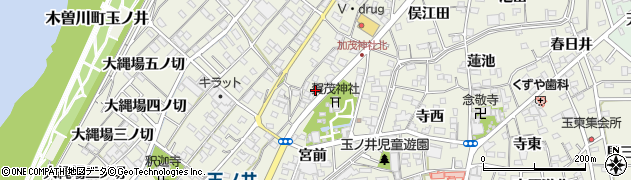 愛知県一宮市木曽川町玉ノ井周辺の地図