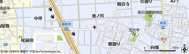 愛知県一宮市高田池ノ川55周辺の地図