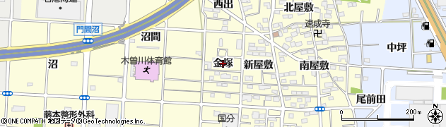 愛知県一宮市木曽川町門間（金塚）周辺の地図