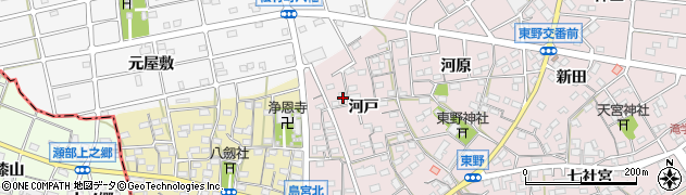 愛知県江南市東野町河戸周辺の地図