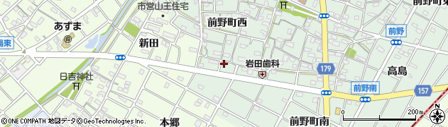 愛知県江南市前野町西185周辺の地図