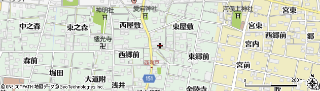 愛知県一宮市浅井町西海戸東屋敷423周辺の地図