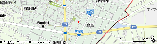 愛知県江南市前野町（高島）周辺の地図