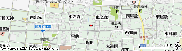愛知県一宮市浅井町江森東之森1周辺の地図