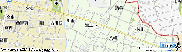 愛知県一宮市瀬部（冨士下）周辺の地図