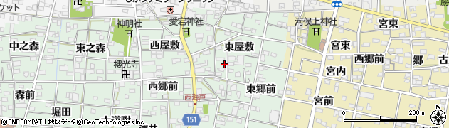 愛知県一宮市浅井町西海戸東屋敷63周辺の地図