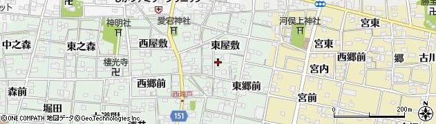 愛知県一宮市浅井町西海戸東屋敷62周辺の地図