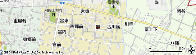 愛知県一宮市浅井町河端（郷）周辺の地図