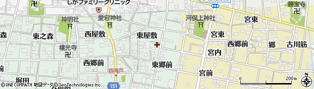 愛知県一宮市浅井町西海戸東屋敷54周辺の地図