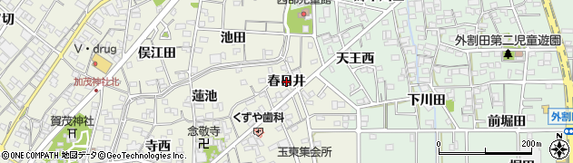 愛知県一宮市木曽川町玉ノ井（春日井）周辺の地図