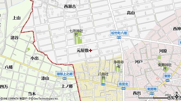 〒483-8353 愛知県江南市松竹町元屋敷の地図