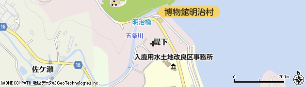 愛知県犬山市堤下周辺の地図