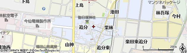 愛知県犬山市追分20周辺の地図