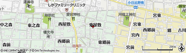 愛知県一宮市浅井町西海戸東屋敷38周辺の地図