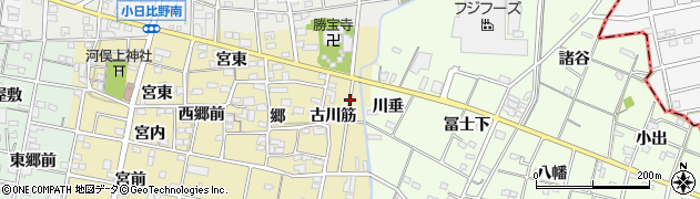 愛知県一宮市浅井町河端（郷東）周辺の地図