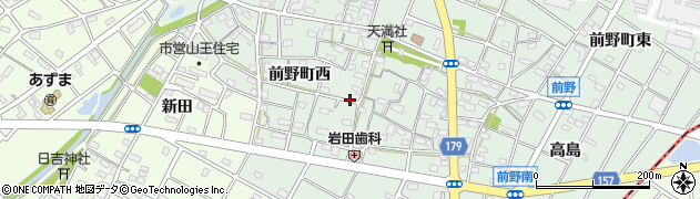 愛知県江南市前野町西周辺の地図