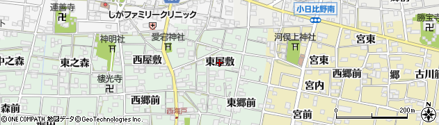 愛知県一宮市浅井町西海戸（東屋敷）周辺の地図