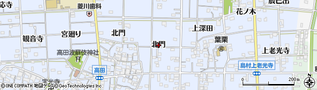 愛知県一宮市島村（北門）周辺の地図