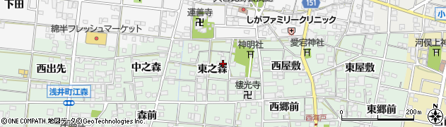 愛知県一宮市浅井町江森東之森47周辺の地図